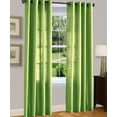 thumbnail image 1 of 1 PANEL MIRA  SOLID LIME GREEN SEMI SHEER WINDOW FAUX SILK ANTIQUE BRONZE GROMMETS CURTAIN DRAPES 55 WIDE X 108" LENGTH, 1 of 1