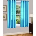 thumbnail image 1 of 1 PANEL MIRA  SOLID TURQUOISE  SEMI SHEER WINDOW FAUX SILK ANTIQUE BRONZE GROMMETS CURTAIN DRAPES 55 WIDE X 63" LENGTH, 1 of 1