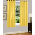 thumbnail image 1 of 1 PANEL MIRA  SOLID YELLOW SEMI SHEER WINDOW FAUX SILK ANTIQUE BRONZE GROMMETS CURTAIN DRAPES 55 WIDE X 63" LENGTH, 1 of 1