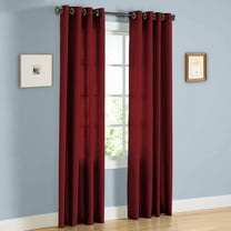 1 PANEL Nancy SOLID BURGUNDY SEMI SHEER WINDOW FAUX SILK ANTIQUE BRONZE GROMMETS CURTAIN DRAPES 55 WIDE X 108" LENGTH