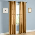 thumbnail image 1 of 1 PANEL Nancy  SOLID GOLD  SEMI SHEER WINDOW FAUX SILK ANTIQUE BRONZE GROMMETS CURTAIN DRAPES 55 WIDE X 84" LENGTH, 1 of 1