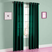 1 PANEL Nancy SOLID HUNTER GREEN SEMI SHEER WINDOW FAUX SILK ANTIQUE BRONZE GROMMETS CURTAIN DRAPES 55 WIDE X 84" LENGTH