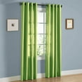 thumbnail image 1 of 1 PANEL Nancy SOLID LIME GREEN SEMI SHEER WINDOW FAUX SILK ANTIQUE BRONZE GROMMETS CURTAIN DRAPES 55 WIDE X 108" LENGTH, 1 of 1
