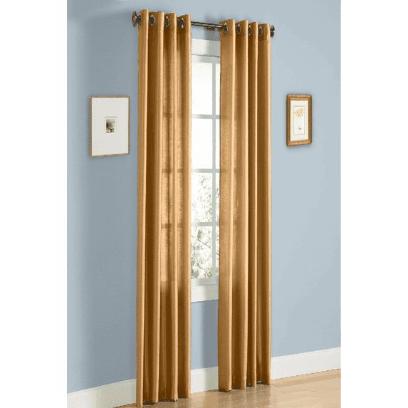 1 PANEL Nancy SOLID SEMI SHEER WINDOW FAUX SILK ANTIQUE BRONZE GROMMETS CURTAIN DRAPES 55 WIDE X 108" LENGTH 24 COLORS AVILABLE