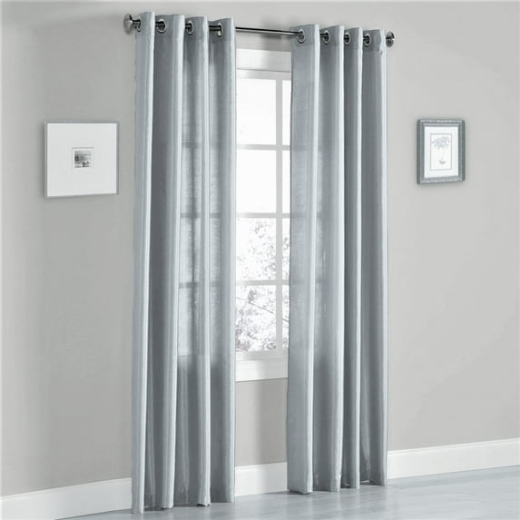 1 PANEL Nancy SOLID SEMI SHEER WINDOW FAUX SILK ANTIQUE BRONZE GROMMETS CURTAIN DRAPES 55 WIDE X 63" LENGTH 24 COLORS AVILABLE