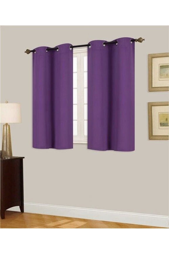 1 PANEL SOLID THERMAL 100% BLACKOUT GROMMET BATHROOM WINDOW CURTAIN DRAPE 54 K54