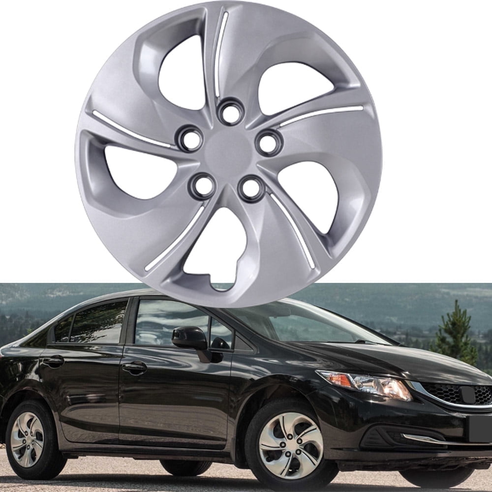(1 PC)15" Hubcaps Compatible with 2013-2015 Honda Civic Sedan,2013 Honda Civic Coupe,Heavy Duty ABS&PC Material,Bolt on Installation(Lacquer)