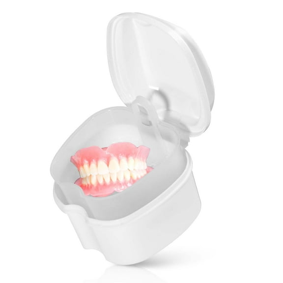 1 PC/2 PCS/3 PCS Colors Denture Bath Case Cup Box Holder Storage Soak Container with Strainer Basket for Travel Cleaning