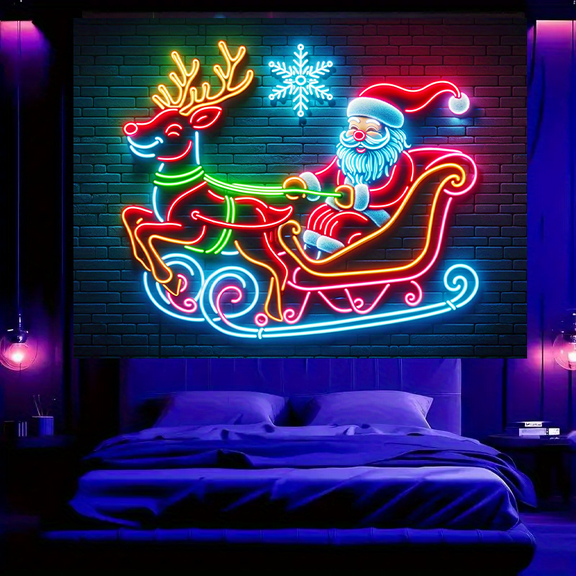 1 PC, 2D Flat/ Black light UV reactive tapestry, digital style design pattern, 78.74x 59.05 inches (200x150cm), wall art hanging flags, a tapestry that glints against a dark background, suitable for