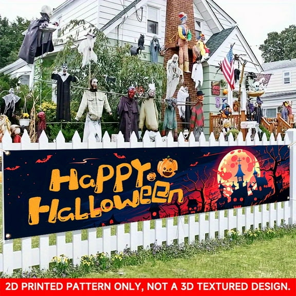 1 PC, 2D Flat/ Flat art decorative banner decoration, dark and oppressive design patterns, 78.8x17.7 inches (200x45cm), universal daily wall decoration, elegant daily front door decoration, party ban
