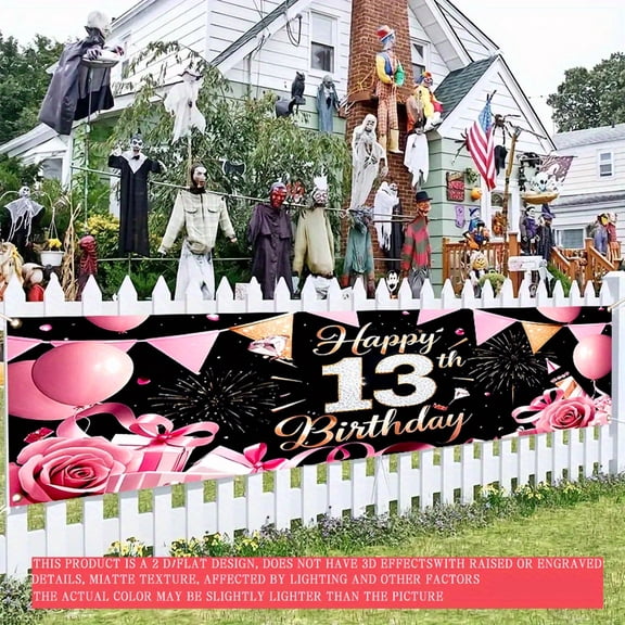 1 PC, 2D Flat/ Flat art decorative banner decoration, spectacular design patterns, 78.8x17.7 inches (200x45cm), universal daily wall decoration, elegant daily front door decoration, party banner, dec