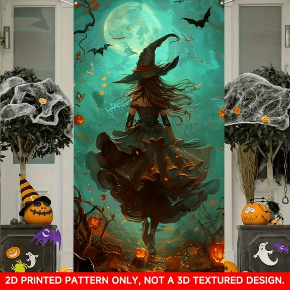 1 PC, 2D Flat/ Flat art decorative door cover decoration, mysterious and estrange design patterns, 70.87x35.43 inches (180x90cm), universal daily wall decoration, elegant daily front door decoration,