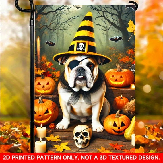 1 PC, 2D Flat/ Garden flag, Pre-apocalyptic design pattern, 18x12 inches (45x30cm), fashionable 2D pattern, autumn Thanksgiving and Halloween garden flag, home outdoor courtyard lawn garden holiday d