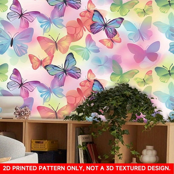 1 PC, 2D Flat/ wallpaper wall stickers, decorative design patterns, 39.37x15.75 inches (100x40cm), self-adhesive wallpaper, detachable and cutable PVC stickers, suitable for wall/staircase/furniture
