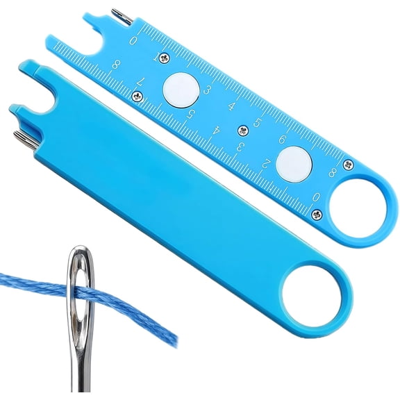 1 PC 4 in 1 Needle Threader Tool, Sewing Machine Threading Device with Seam Guide, Magnetic Ruler and Seam Ripper Multi-Tool for Easy Stitching and Craft Projects