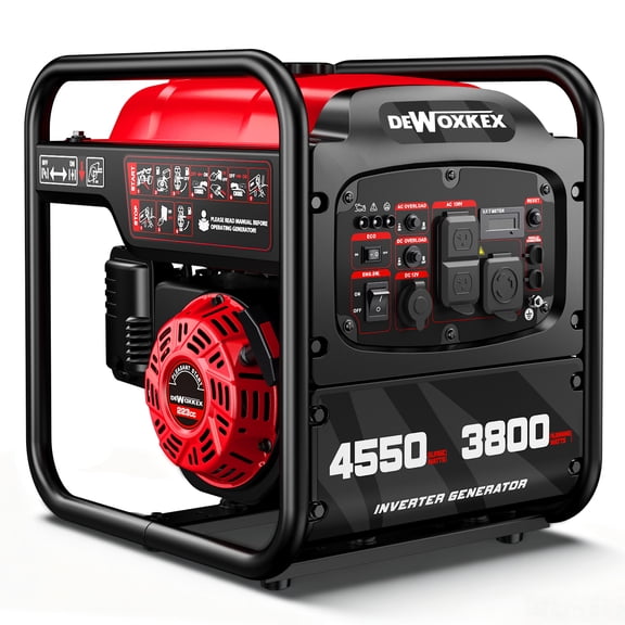 1 PC 4550W Peak 3800W Rated Gas Inverter Generator | 72dB Ultra Quiet, Portable & Easy Operation, RV Ready 30A Outlet, Multi-Use for Camping, RV & Home Emergency