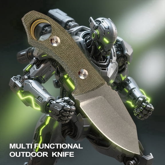 7Cr17 Blade Outdoor Knife with Non-Slip G10 Grip - For Camping Hiking & Emergency Tasks