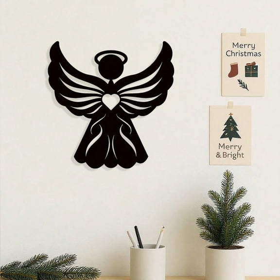 1 PC Angel Metal Wall Art, Perfectly for Living Rooms, Doorways, Bedrooms. A Beautiful Statement Piece for Wall Decor and Home Interior. Ideal for Gifts, Gothic Decor, and Heavenly-Themed Spaces