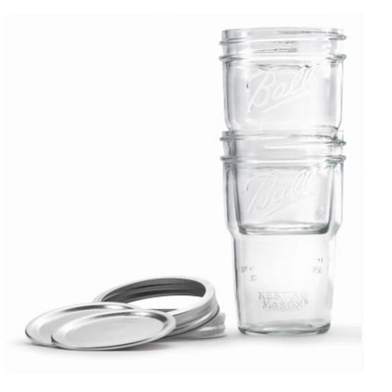 1 PC,Ball 2134924 Wide Mouth Pint Nesting Jar, 4 Count