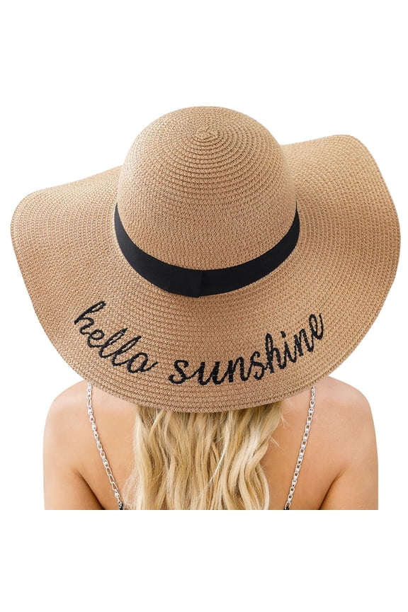 1 PC Beach Sun Hats for Women, Straw Hat for Women, Womens Sun Hat UPF 50+ UV Protection, Summer Hats Packable Foldable