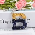 thumbnail image 1 of 1 PC Black Gold Foil A-Z Alphabet Plastic Keychain Personalized Pendant Initial Letter Key Ring Accessories Bag Charm (B), 1 of 1