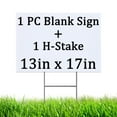 thumbnail image 1 of 1 PC Blank Yard Signs with H Metal Stakes, 13 x 17 Inches White Corrugated Plastic Garden Lawn Signs for Happy Birthday, Outdoor Garage Sales, Rent, Construction, Graduations, Guidepost Decorations, 1 of 1
