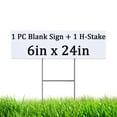 thumbnail image 1 of 1 PC Blank Yard Signs with H Metal Stakes, 6 x 24in Corrugated Plastic Garden Lawn Signs for Birthday, Garage Sales, Rent, Construction, Graduations Decorations, 1 of 7