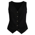 thumbnail image 1 of 1 PC Camisole Tops for Women Color Block Short Sleeveless V-Neck Cotton Linen Cape Vest Sleeveless Tops for Women, 1 of 4