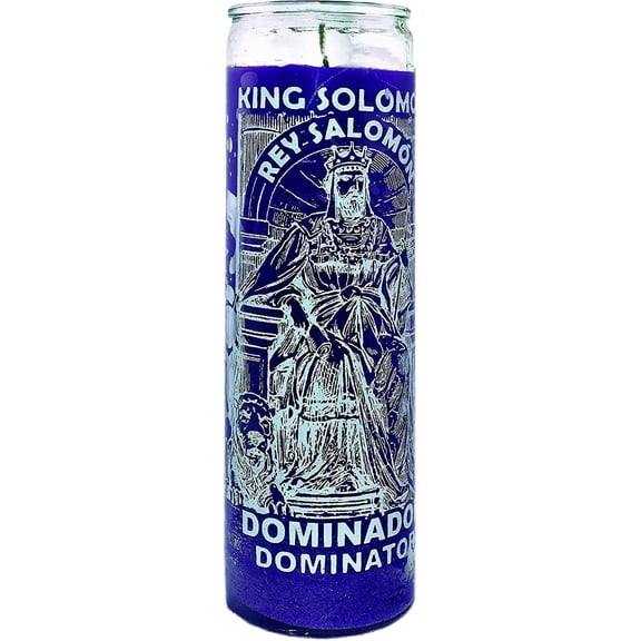 1 PC Candle King Solomon Purple - Rey Salomon Morado UNSCENTED -Burns 120 Hours