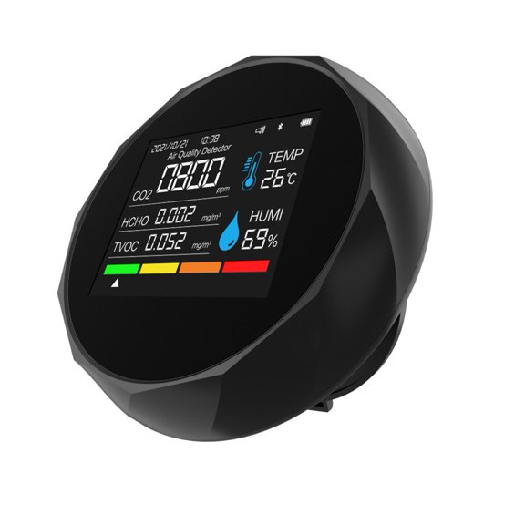 1 PC Carbon Dioxide Detector Air Quality Monitor 6 in 1 Connected(Black, White)