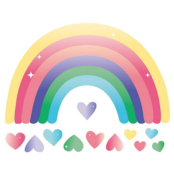 1 PC Cartoon Love Rainbow Wall Stickers Children Living Room Bedroom Decoration Wallpaper Kindergarten Color Mural