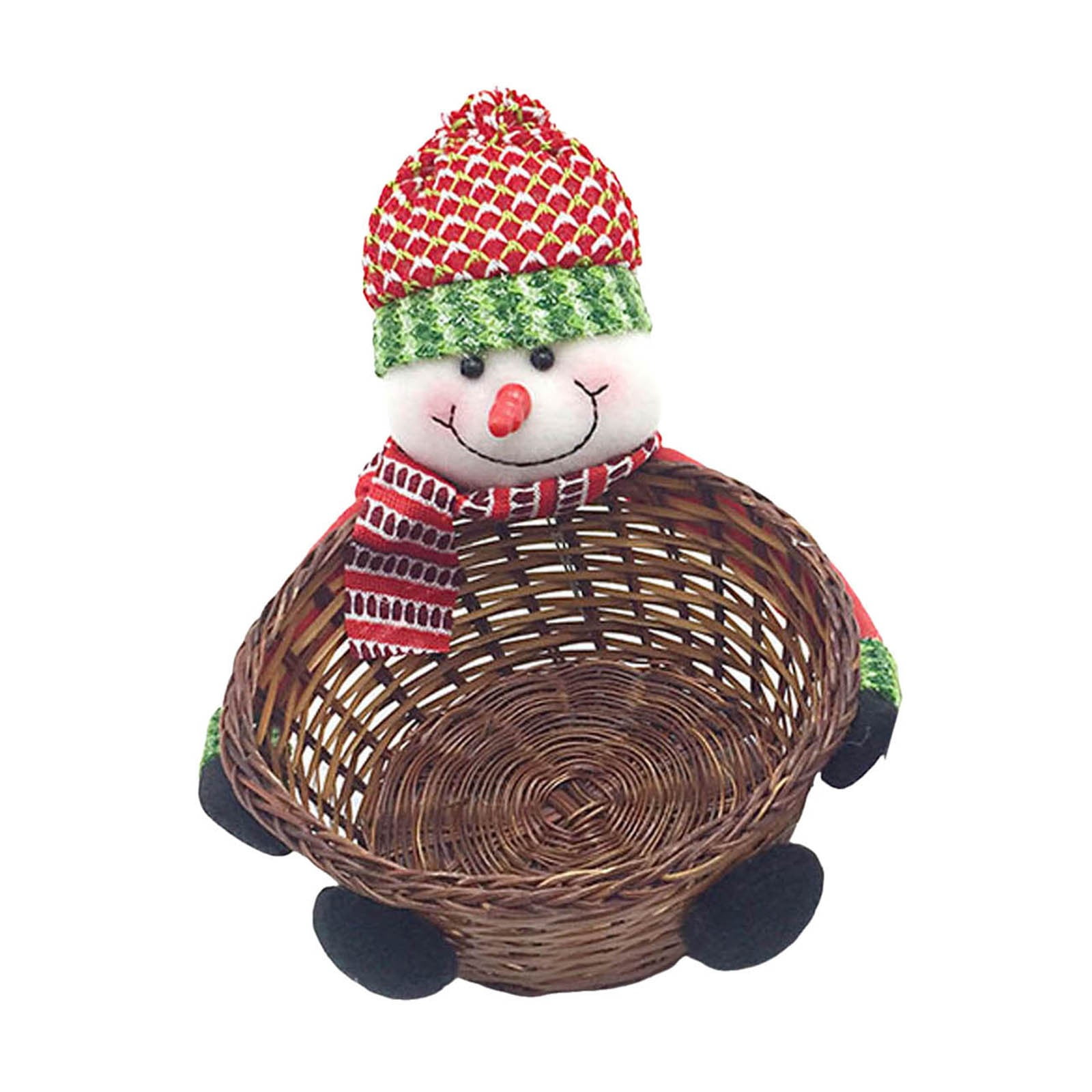 1 PC Christmas Candy Storage Basket Santa Snowman Candy Bowl Candy