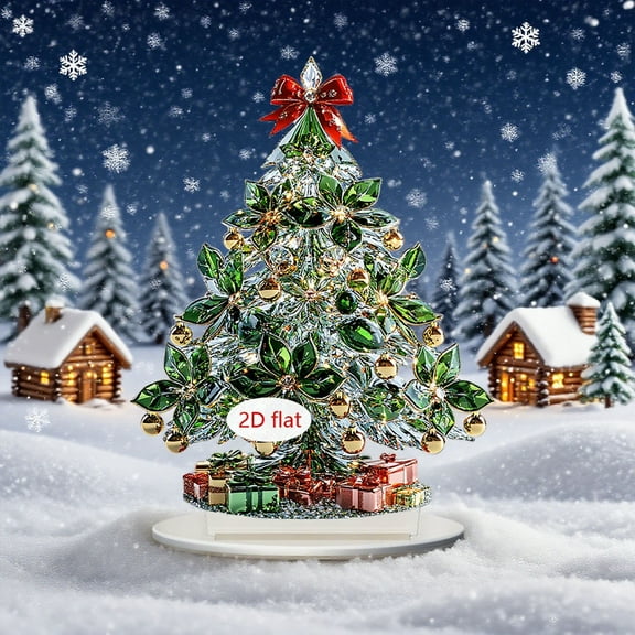 1 PC Christmas Decoration 2D Acrylic Ferris Wheel Desktop Ornament Sign Centerpiece Tabletop Display for Table Home Holiday Party Decoration