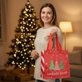 thumbnail image 1 of 1 PC Christmas Gift Bag, Christmas Tote Bag with Handles, Reusable Non-Woven Shopping Bag for Xmas Gifts Wrapping Holiday Party Supplies, 7.87x7.87x3.54 in, 1 of 6