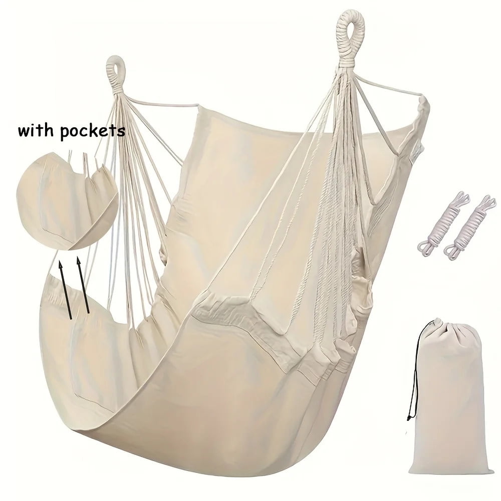 1 PC Comfort Canvas Hammock Chair - Relaxing College Dorm Swing, Sturdy ...