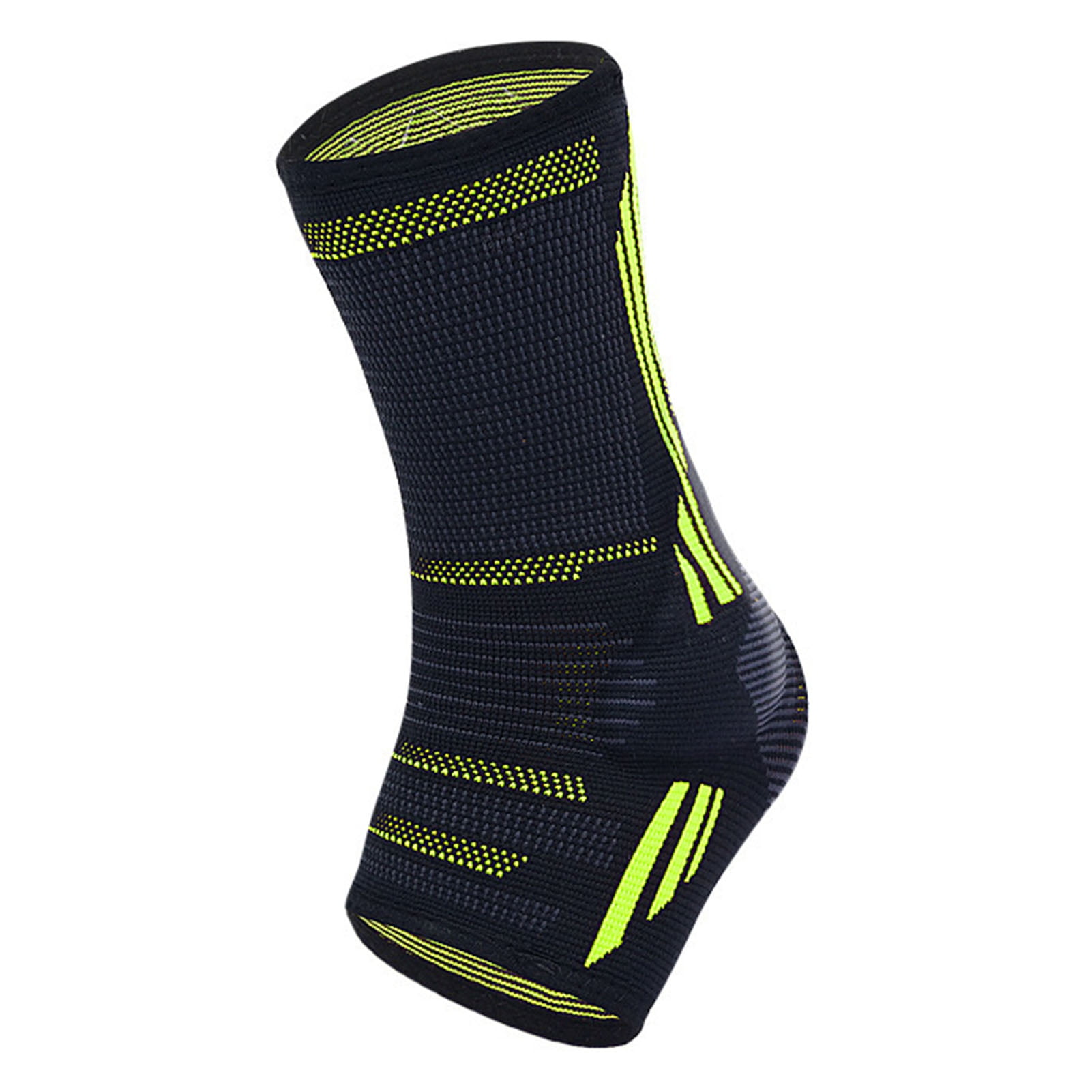 1 PC Compression Sports Ankle Brace Silicone Padded Protect Heel Ankle Support Basketball Football Ankle Protector-Green Black,L