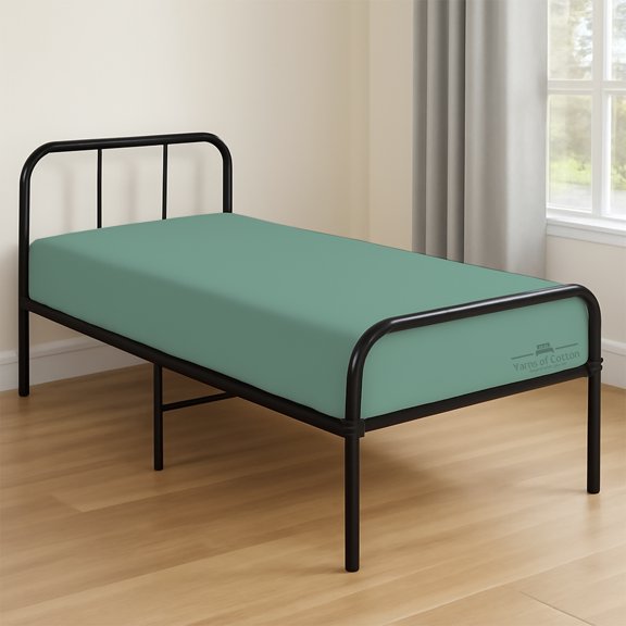 1 PC Cot fitted sheet Size 25" x 75" Fitted Sheet, Made of Egyptian Cotton, Perfect for Camp Bunk Bed / RVs / Guest Bed'sAqua Green