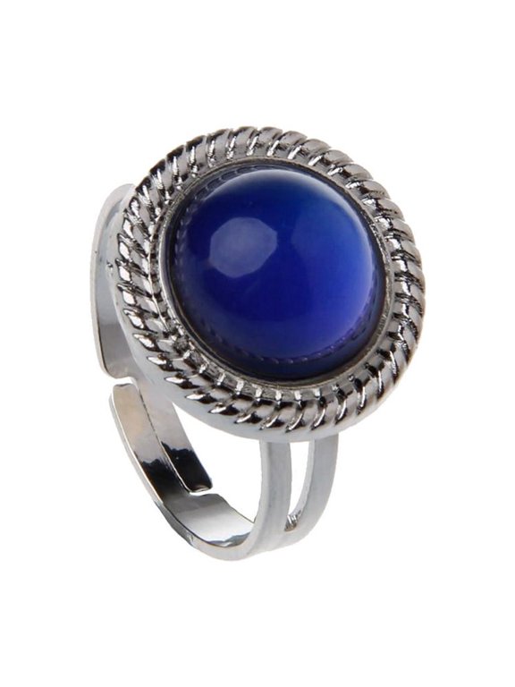 1 PC Creative Gemstone Color-changing Adjustable Open Ring Magic Mood Ring--