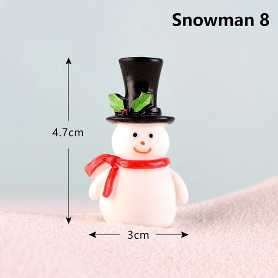 1 PC DIY Micro Landscape Deer Christmas Accessory Santa Claus Figurines Miniature Snowman Xmas Tree SNOWMAN 8