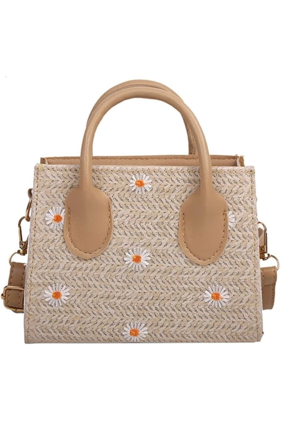 1 PC Daisy Woven Bag Handbags Shoulder Bag Womens Tote Bag Women Handbag Woven Handbag Hand-woven Bag