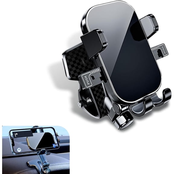 1 PC Dashboard Cell Phone Holder, 360 Degree Rotating Dashboard Phone Holder, Multifunctional Non-Slip Center Console Navigation Bracket, Suitable for 4-7 Inch Mobile Phones (Black)