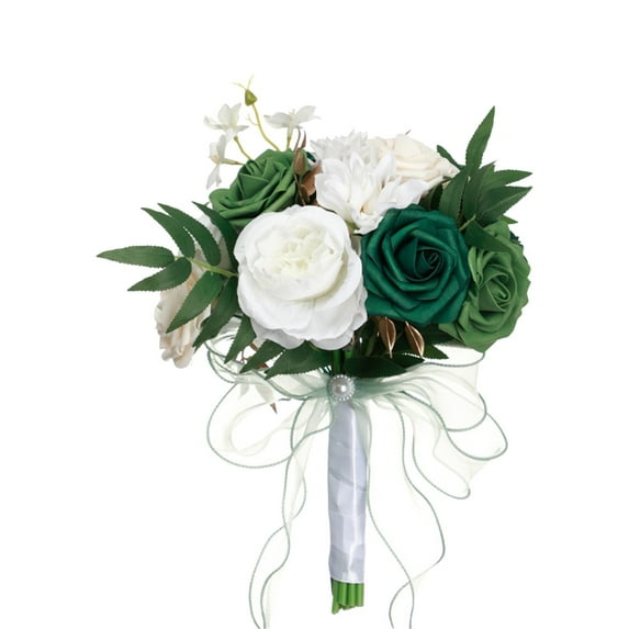 1 PC Dusty Blue Wedding Bouquets for Bride Bridesmaid, White Wedding Artificial Flowers for Wedding Bouquets Ceremony, Anniversary,dusty blue flowers,wedding bouquets for bride,flower girl proposal