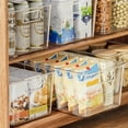 thumbnail image 1 of 1 PC Extra Large Clear Plastic Storage Bins - Transparent Acrylic Organizers with Built-In Handles, Square Containers for Home and Office, 1 of 8
