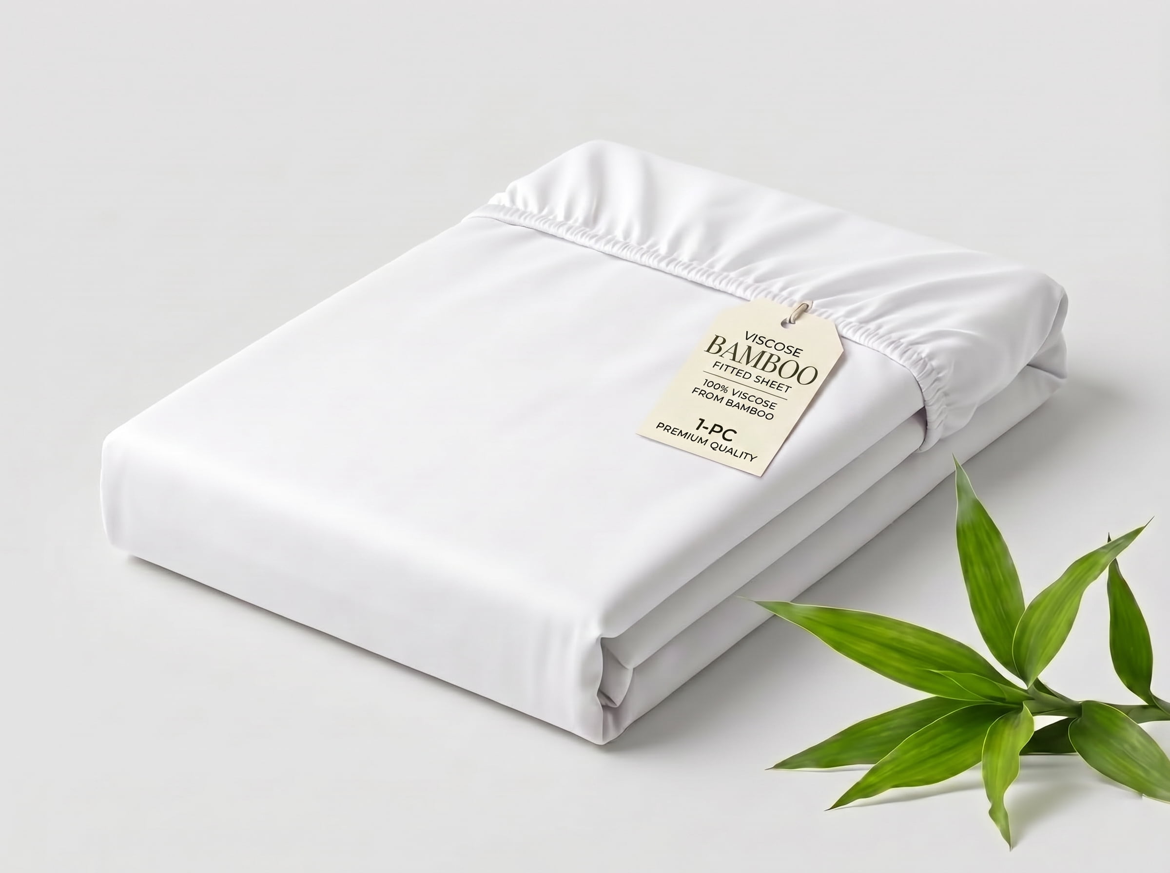 1-PC Fitted Sheet Only - 100% Viscose Derived from Bamboo California King Size 1000 Thread Count - Breathable & Cooling for Hot Sleeper, Hotel Luxury - 30" Extra Deep Pocket - White
