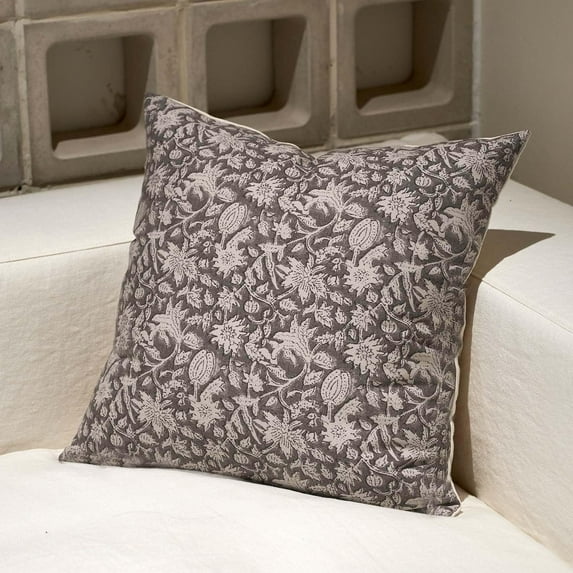 1 PC Floral Throw Pillow Covers 20x20 Inch Farmhouse Pillows for Living Room Decorative Light Taupe