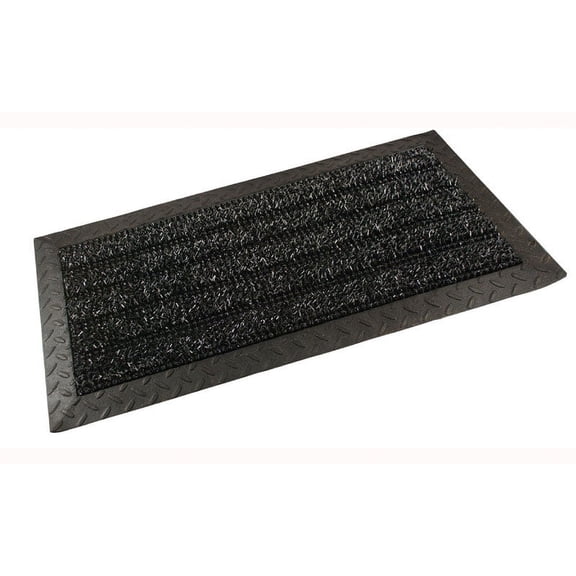 GrassWorx Clean Machine 18 in. W X 34 in. L Black Polyethylene/Rubber Door Mat