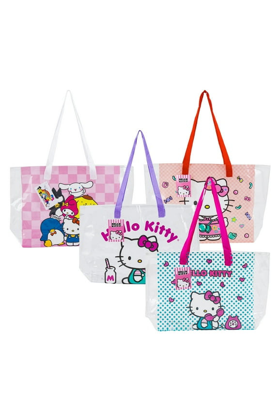 1 PC HELLO KITTY Clear Tote Bag 20" x 13" x 5"- ONLY 1 PC