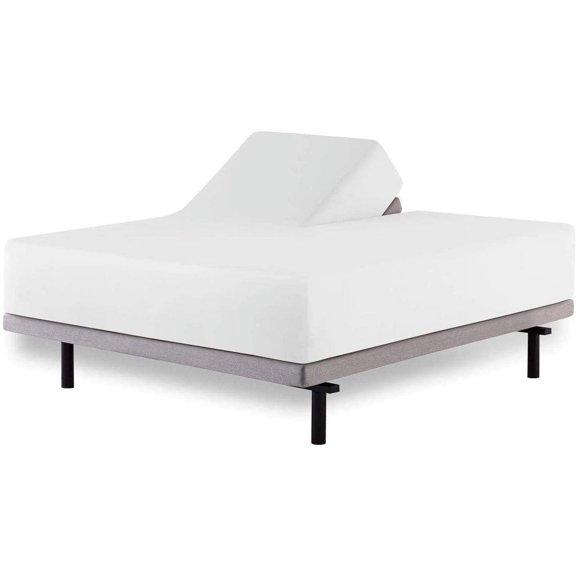 1 PC Half Split Fitted Sheet Only Split Down 28 inches from The Top, 100% Cotton, 12" Deep Pocket, 400TC, Split Head King Fitted Sheet for Adjustable Beds-White Solid, Split King Size