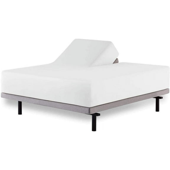 1 PC Half Split Fitted Sheet Only Split Down 39 inches from The Top, 100% Cotton, 12" Deep Pocket, 400TC, Split Head King Fitted Sheet for Adjustable Beds-White Solid, Split King Size