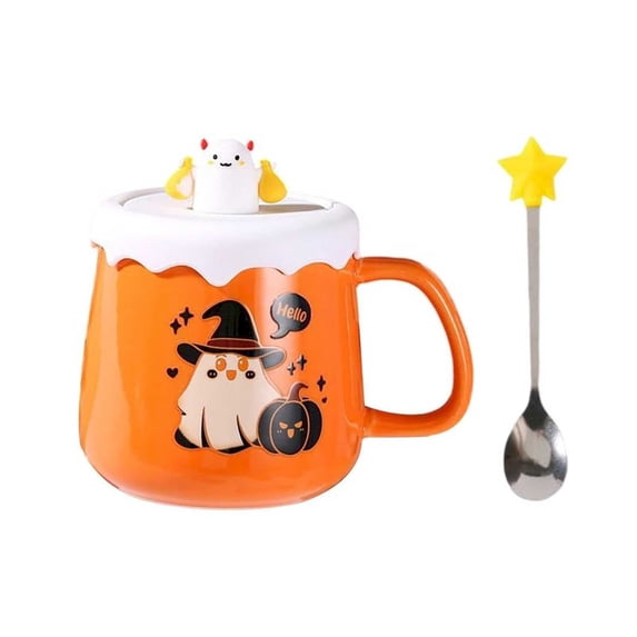 1 PC Halloween Water Tumbler Kitchen Cups Reusable Cups For Office Hydration White